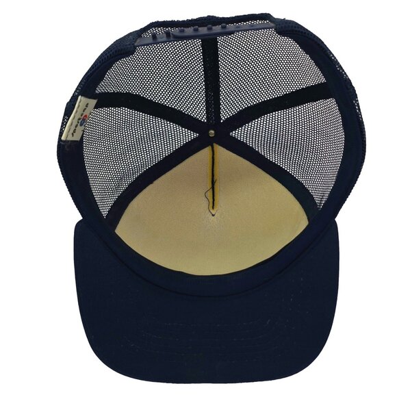 Vintage Lowenbrau Beer Hat Trucker Mesh Snapback Cap Blue Gold Lion Logo Brewery - Picture 5 of 6